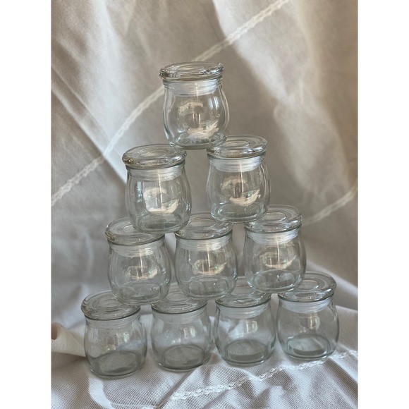 10 glass Apothecary jars with glass lid 2 ounce glass jar for candles - Picture 5 of 9